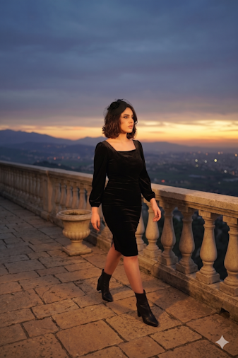 Velvet Square-Neck Cocktail Dress